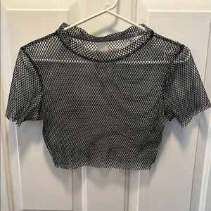 JADE Black and White Fitted Crop Coverup NWOT with Peter Pan Collar